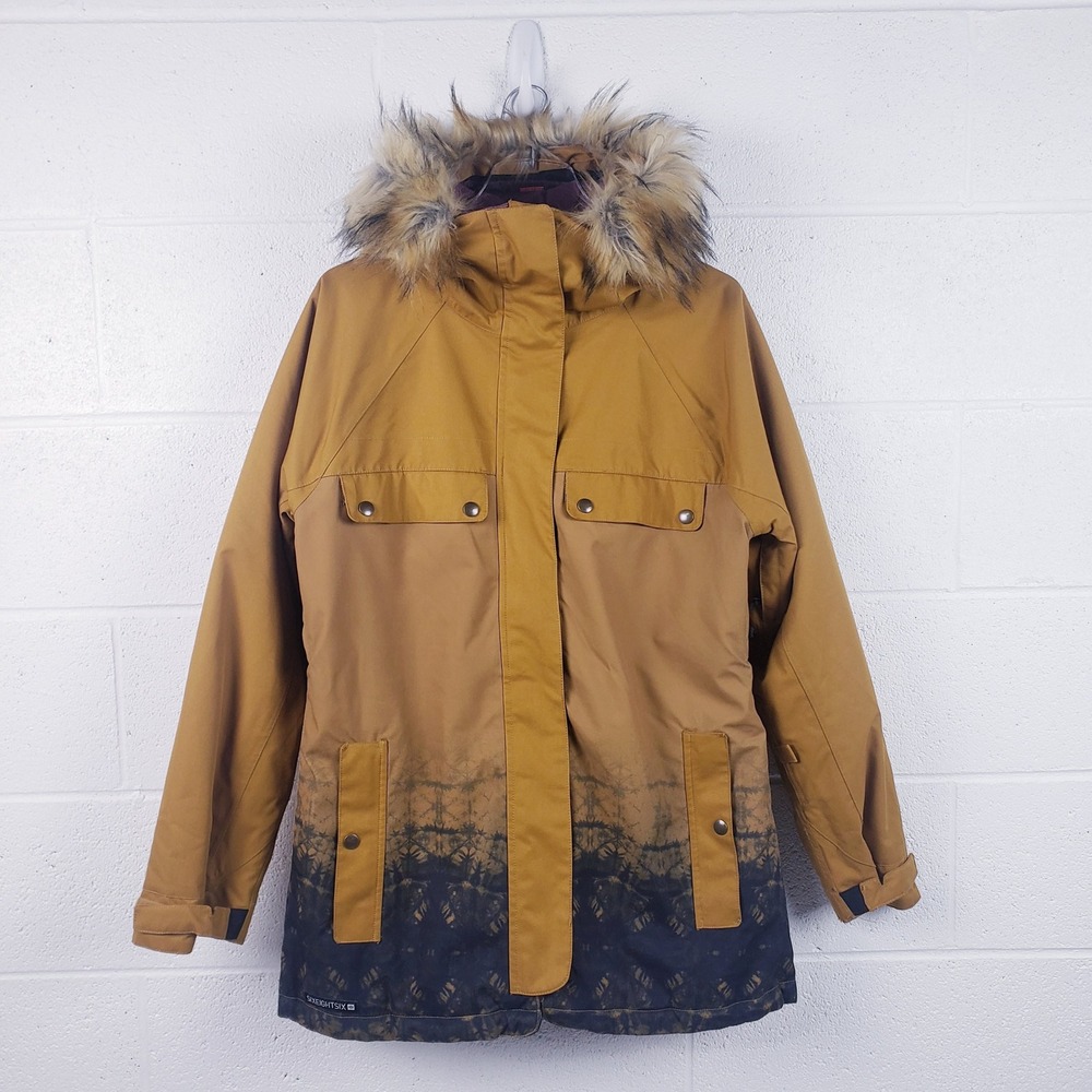 686 Mens Authentic Rumor Snowboard Jacket Mustard‎ Yellow Tie Dye 10k Waterproof